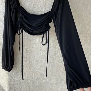 NASTY GAL Crop top ruched side tie